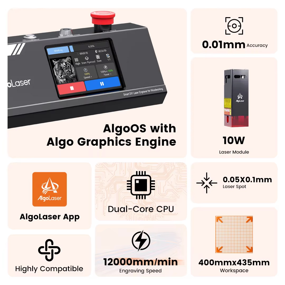 Algolaser DIY Table 40*43cm CN - đánh giá và giá Industrial Laser Metal Cutting Machine